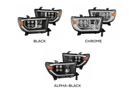 AlphaRex Nova LED Headlights: Toyota Tundra (07-13) - Black w/ Adj (Set) (SKU: 880774)