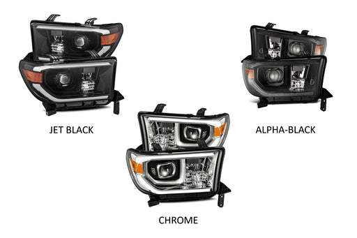 AlphaRex Pro Halogen Headlights: Toyota Tundra (07-13) - Chrome w/o Adj (Set) (SKU: 880786)
