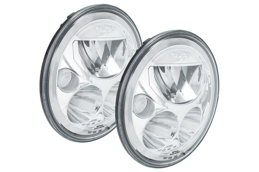 Vision X LED Headlights: (Each / 5.75in Round / Black / White Halo) (Motorcycle Spec) (SKU: XMC-575RD)