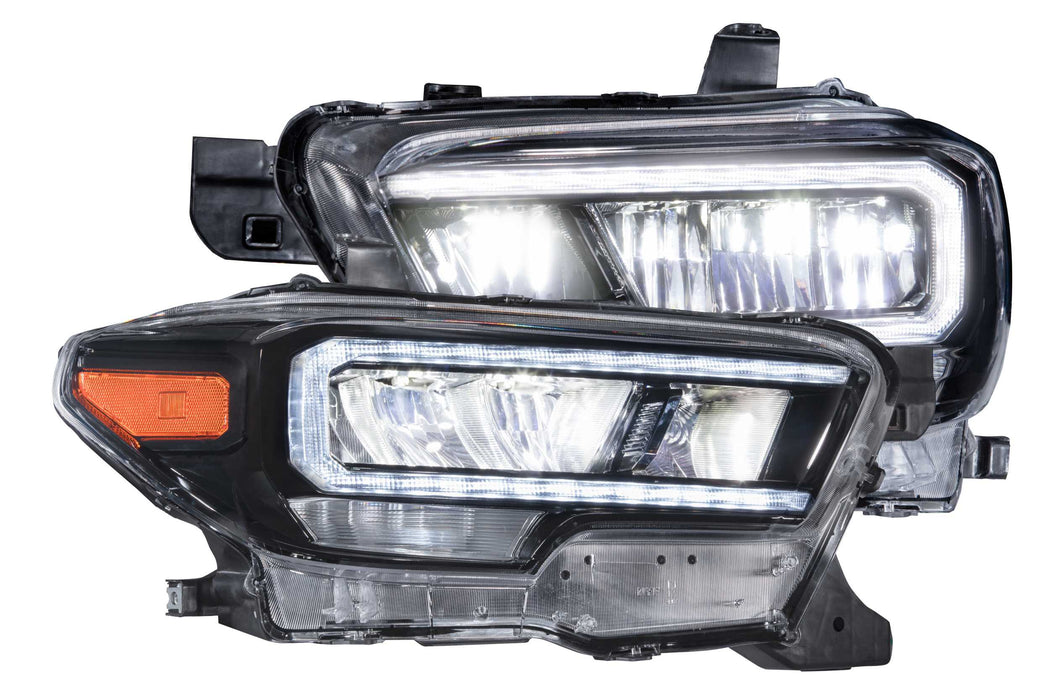 GTR Lighting Carbide LED Headlights: Toyota Tacoma (16-21) (Pair / Clear Side Marker) (SKU: GTR.HL10-C)