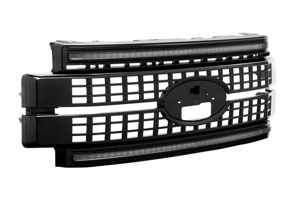 Morimoto XBG LED Grille: Ford Super Duty (17-19) (Paintable-Black / White DRL) (SKU: XBG05)
