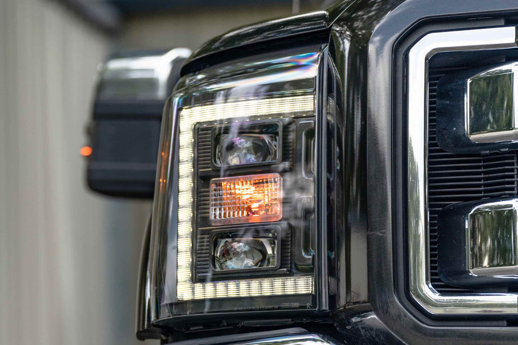 Morimoto XB Hybrid LED Headlights: Ford Super Duty (11-16) (Pair / ASM) (SKU: LF553)