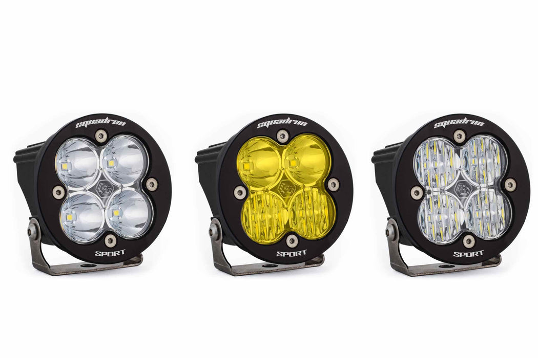 BD Squadron Sport Light Pods: (Each / Amber / Wide Cornering Beam / White Body / Flush Mount)