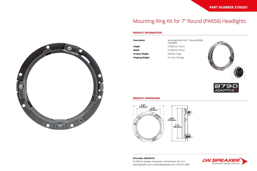 JW Speaker 8700 Mounting Ring (SET) (SKU: 3156351)