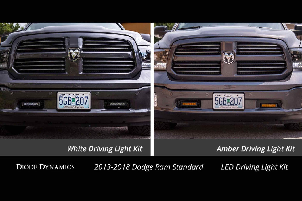 DD Bumper Light Kit: Dodge Ram 1500 (13-18) (Amber / Driving Beam) (2x SS6 Bars) (SKU: DD6014)