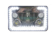 Vision X LED Headlights: (Each / 4x6in Rectangle / Black / Amber Halo)
