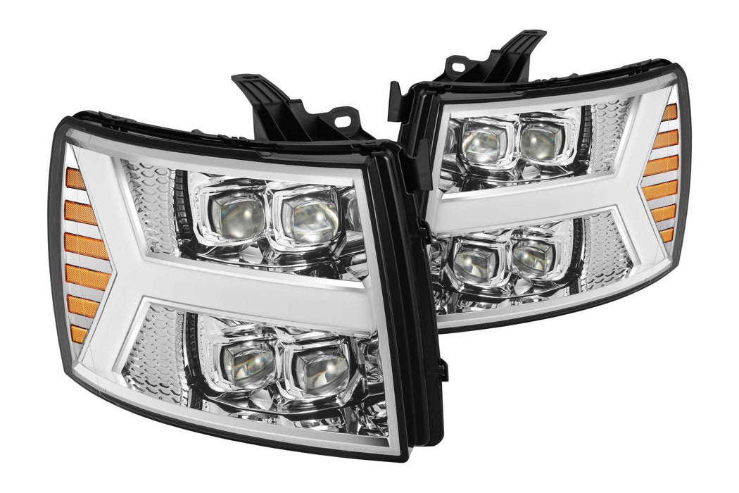 AlphaRex Nova LED Headlights: Chevy Silverado 1500 (07-13) - Black (Set) (SKU: 880209)
