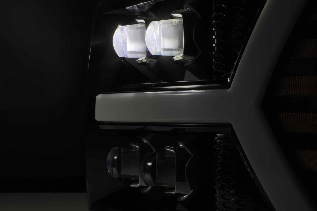 AlphaRex Nova LED Headlights: Chevy Silverado 1500 (07-13) - Jet Black (Set) (SKU: 880208)