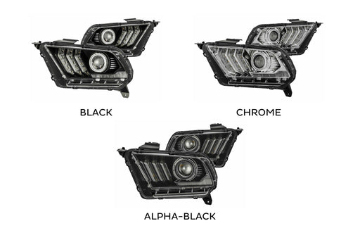 AlphaRex Pro Halogen Headlights: Ford Mustang (10-12) - Alpha-Black (Set) (SKU: 880112)
