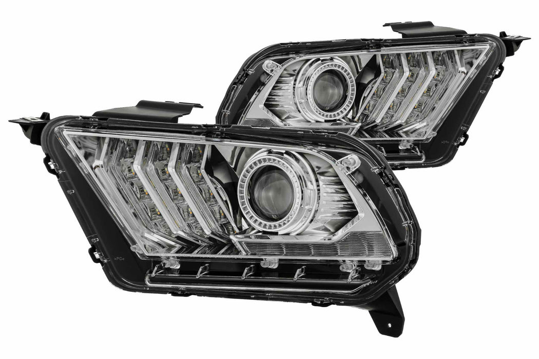 AlphaRex Luxx LED Headlights: Ford Mustang (10-12) - Alpha-Black (Set) (SKU: 880118)