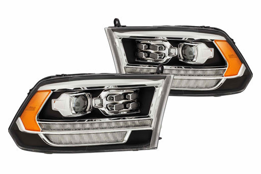 AlphaRex Pro Halogen Headlights: Dodge Ram (09-18) - Jet Black (Set) (SKU: 880593)