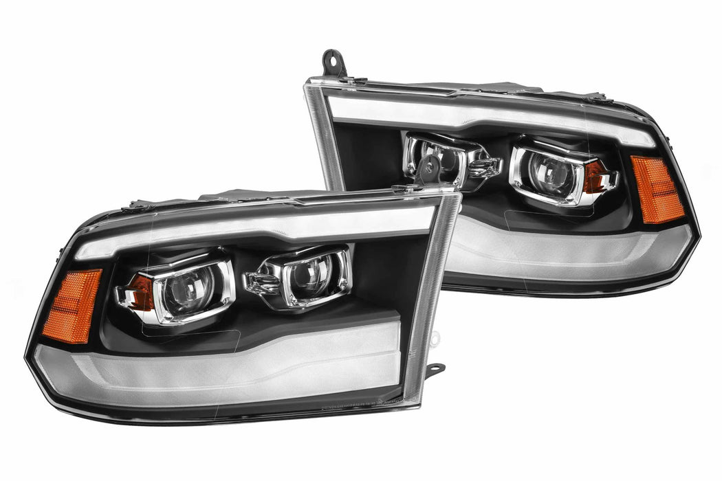 AlphaRex Pro Halogen Headlights: Dodge Ram (09-18) (G2) - Alpha-Black (Set) (SKU: 880542)