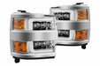 AlphaRex Nova LED Headlights: Chevy Silverado HD (15-19) - Jet Black w/ Chrome Grille (Set) (SKU: 880229)