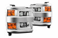 AlphaRex Pro Halogen Headlights: Chevy Silverado HD (15-19) - Jet Black (Set) (SKU: 880226)