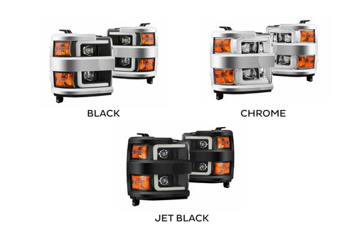 AlphaRex Pro Halogen Headlights: Chevy Silverado HD (15-19) - Black (Set) (SKU: 880224)