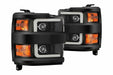 AlphaRex Pro Halogen Headlights: Chevy Silverado HD (15-19) - Black (Set) (SKU: 880224)