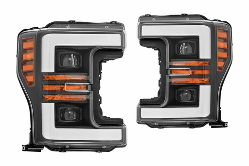 AlphaRex Pro Halogen Headlights: Ford Super Duty (17-19) - Jet Black (Set) (SKU: 880108)