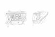 AlphaRex Nova LED Headlights: Toyota Tundra (07-13) - Alpha-Black w/ Adj (Set) (SKU: 880747)