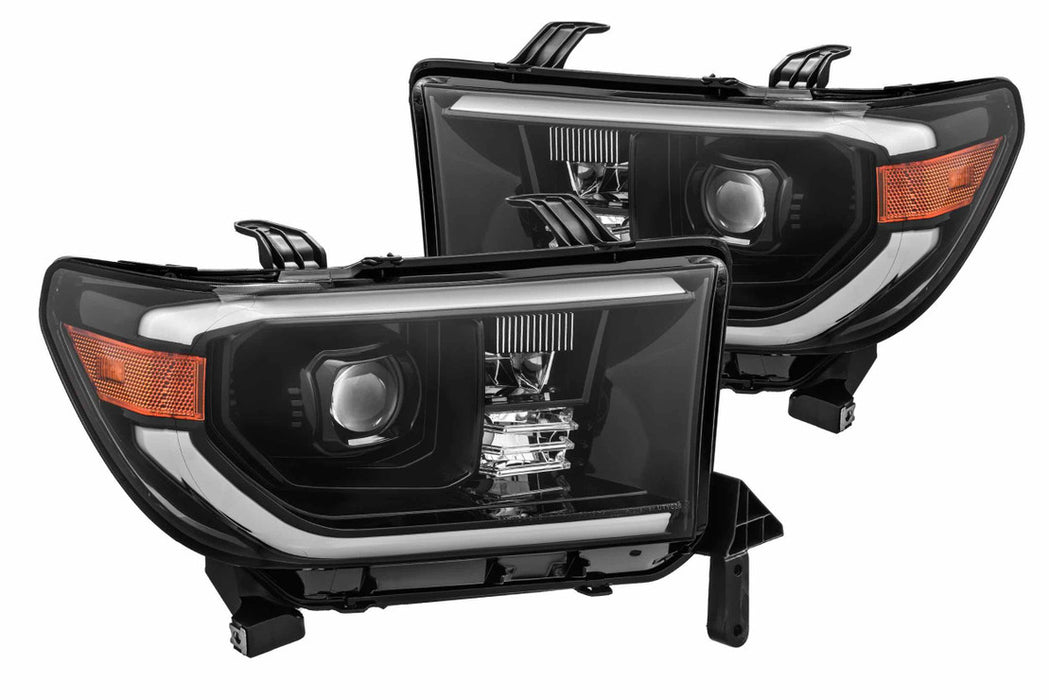 AlphaRex Luxx LED Headlights: Toyota Tundra (07-13) - Black w/ Adj (Set) (SKU: 880776)