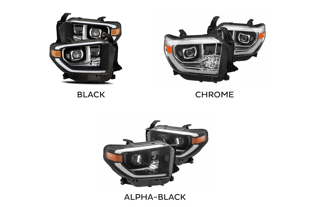 AlphaRex Pro Halogen Headlights:: Toyota Tundra (14-20) - Matte Black / Chrome (Set) (SKU: 880770)