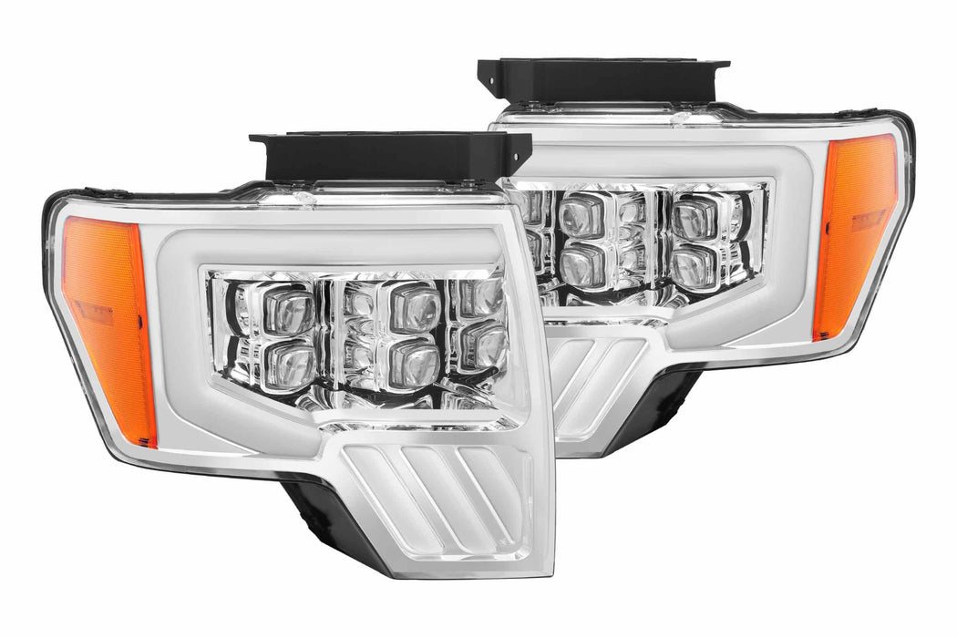AlphaRex Nova LED Headlights: Ford F150 (09-14) - Chrome (Set) (SKU: 880191)