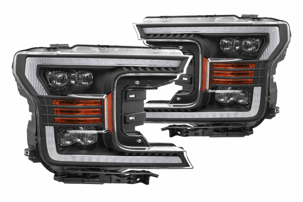 AlphaRex Nova LED Headlights: Ford F150 (18-19) - Black (Set) (SKU: 880182)