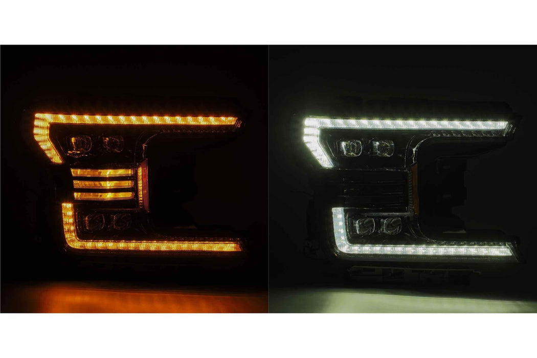 AlphaRex Nova LED Headlights: Ford F150 (18-19) - Black (Set) (SKU: 880182)