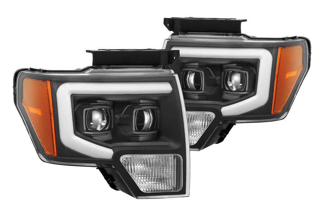 AlphaRex Pro Halogen Headlights: Ford F150 (09-14) - Black (Set) (SKU: 880199)