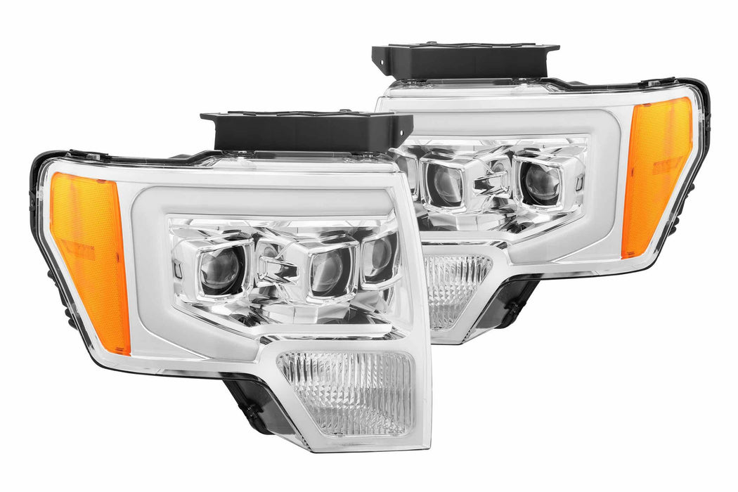 AlphaRex Luxx LED Headlights: Ford F150 (09-14) - Chrome (Set) (SKU: 880178)