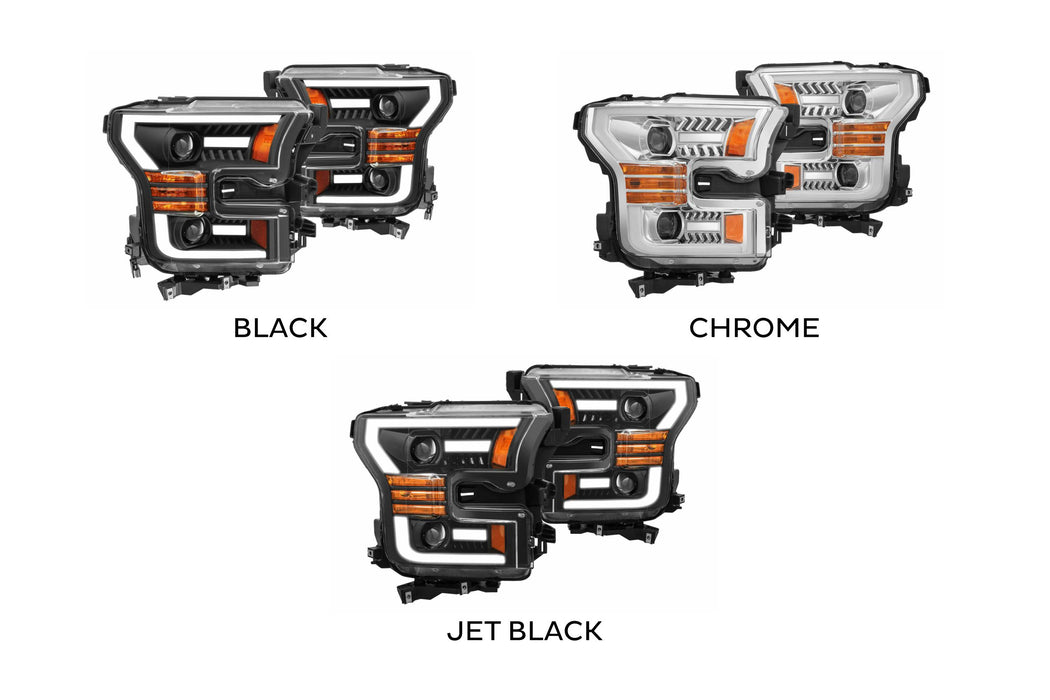 AlphaRex Pro Halogen Headlights:: Ford F150 (15-17) - Chrome (Set) (SKU: 880157)
