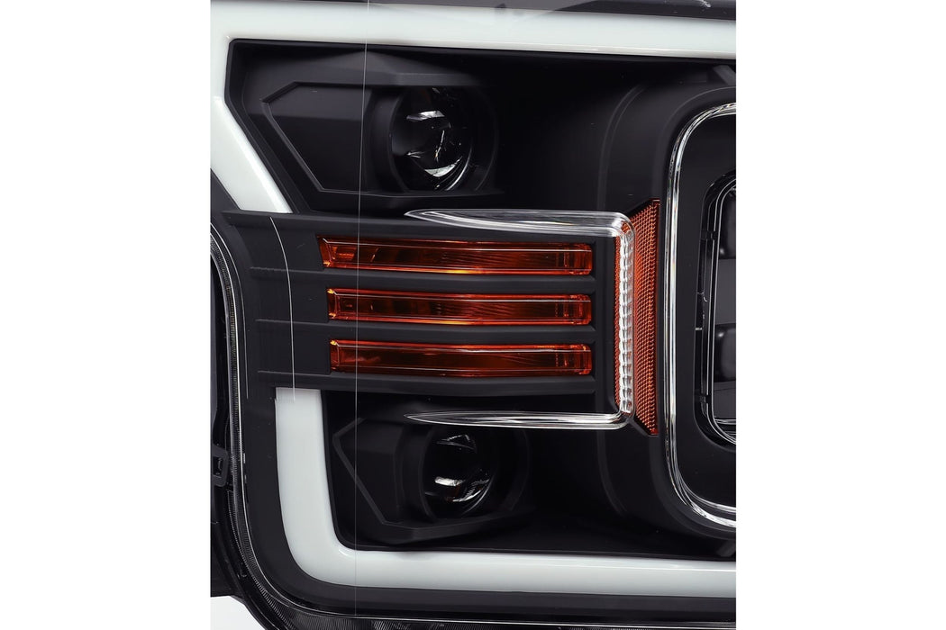 AlphaRex Pro Halogen Headlights: Ford F150 (18-19) - Jet Black (Set) (SKU: 880188)