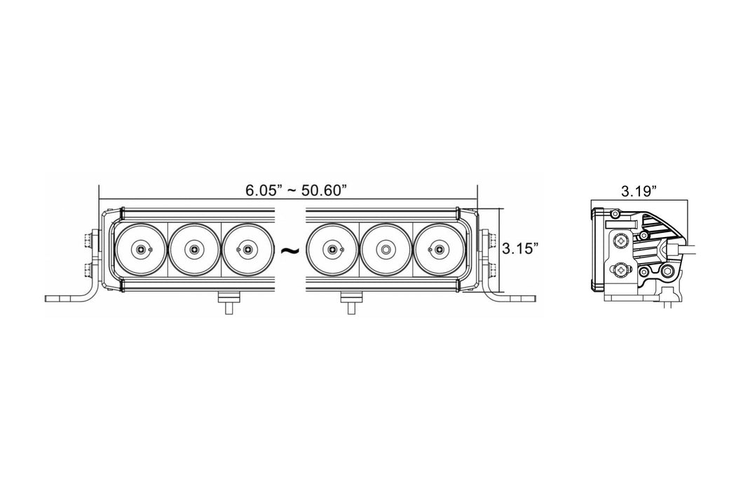 Vision X Bumper Mount LED System: Ford Super Duty (08-10) (1x XIL-PX3610 Light Bar)