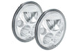 Vision X LED Headlights: (Each / 7in Round / Black Chrome / White Halo)