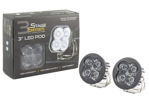 SS3 LED Fog Light Kit for 2010-2014 Subaru Legacy White SAE/DOT Fog Diode Dynamics (Pair) (SKU: DD6177-ss3fog-2942)