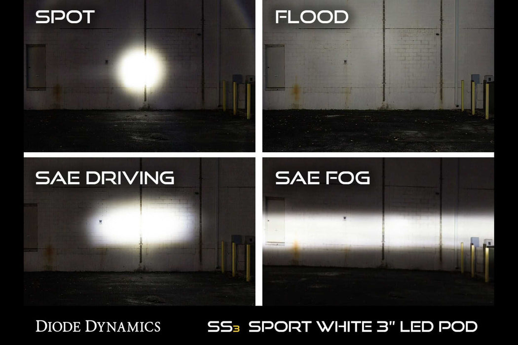 SS3 LED Fog Light Kit for 2008-2009 Ford Taurus X Yellow SAE/DOT Fog Diode Dynamics (Pair) (SKU: DD6179-ss3fog-1057)
