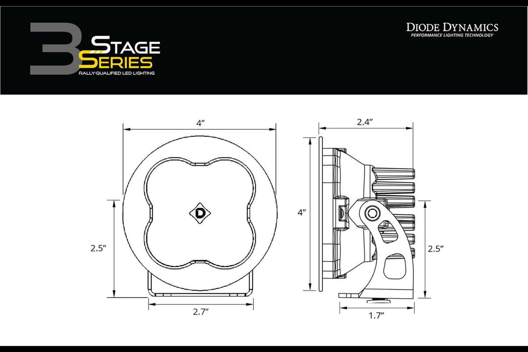 SS3 LED Fog Light Kit for 2016 Nissan Titan Yellow SAE/DOT Fog Diode Dynamics (Pair) (SKU: DD6179-ss3fog-2497)