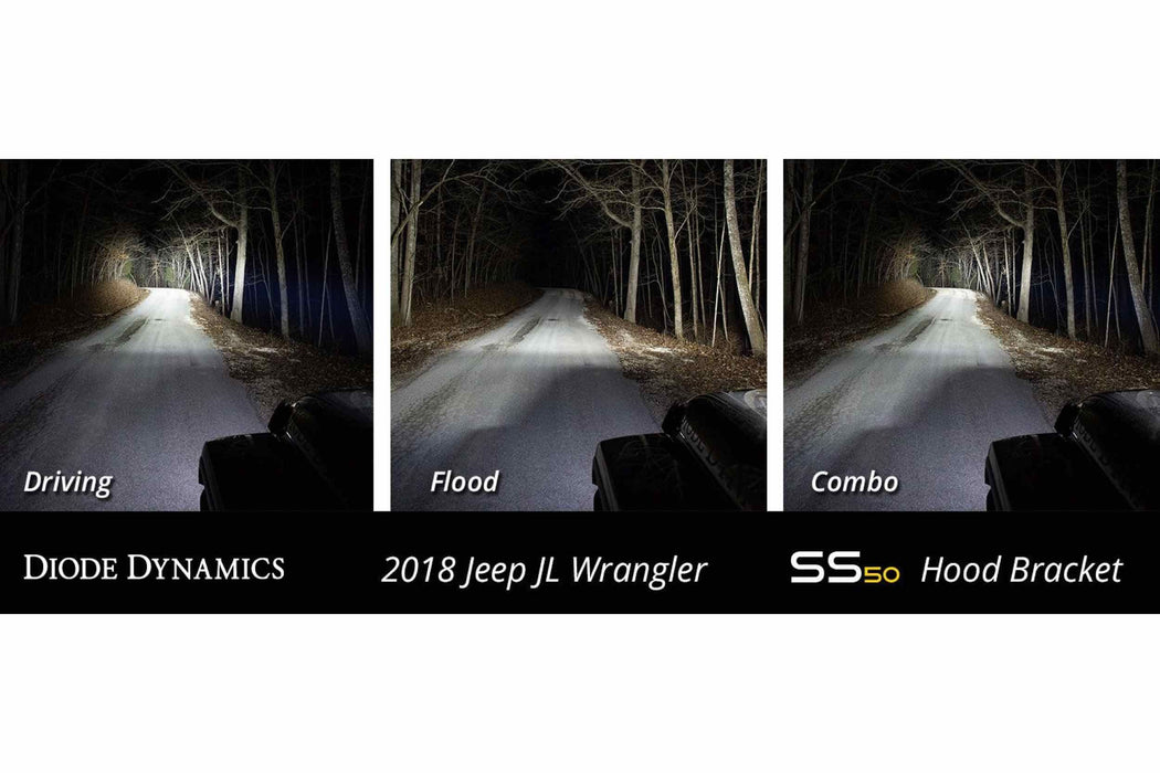 2018-2021 Jeep JL Wrangler/Gladiator SS50 Hood LED Light Bar Kit
