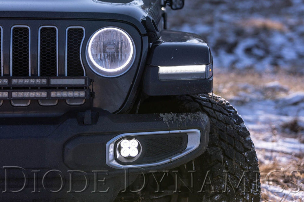 SS3 LED Fog Light Kit for 18-20 Jeep JL Wrangler Rubicon White SAE/DOT Driving Pro (Steel Bumper) (Pair)