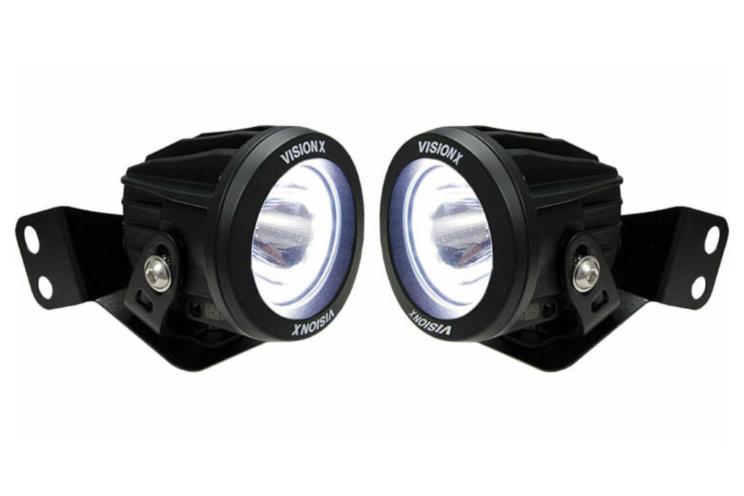 Vision X A-Pillar LED Lighting System: 2-4 Seat RZR (2x 4.5in Optimus Pods)