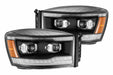 AlphaRex Pro Halogen Headlights: Dodge Ram (06-08) - Black (Set) (SKU: 880532)