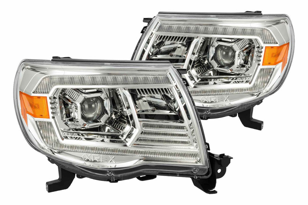 AlphaRex Luxx LED Headlights: Toyota Tacoma (05-11) - Alpha-Black (Projector Ver / Set) (SKU: 880739)