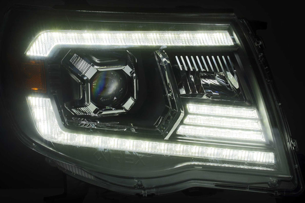 AlphaRex Pro Halogen Headlights: Toyota Tacoma (05-11) - Black (Set) (SKU: 880738)