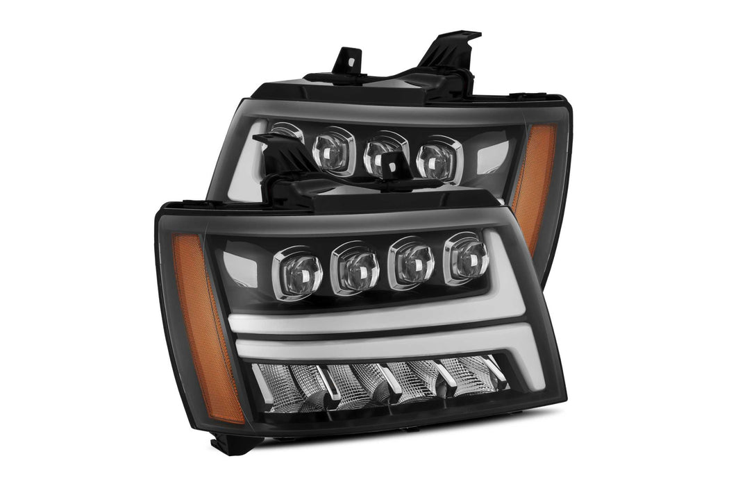 AlphaRex Nova LED Headlights: Chevy Tahoe/Suburban/Avalanche (07-13) - Jet Black (Set) (SKU: 880287)