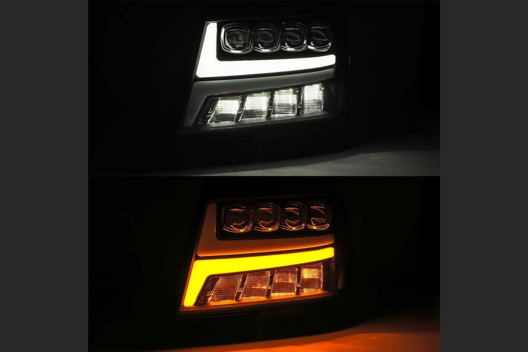 AlphaRex Nova LED Headlights: Chevy Tahoe/Suburban/Avalanche (07-13) - Black (Set) (SKU: 880288)