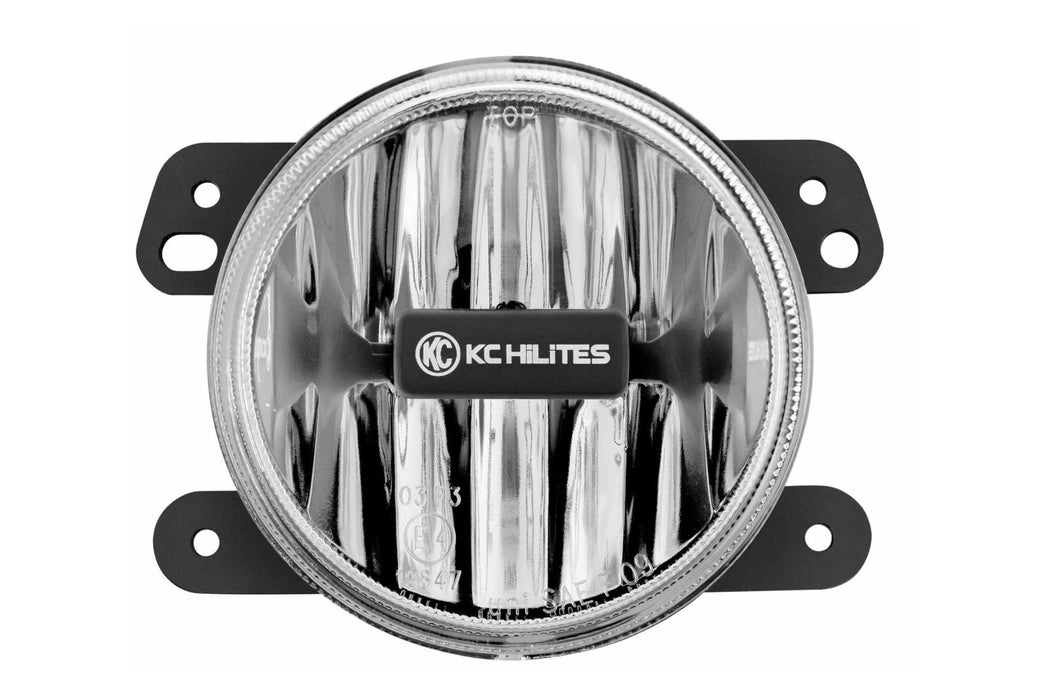 KC Hilites Gravity G4 LED Light: (4in / White 10w Fog / For 10-18 Wrangler JK / Each)