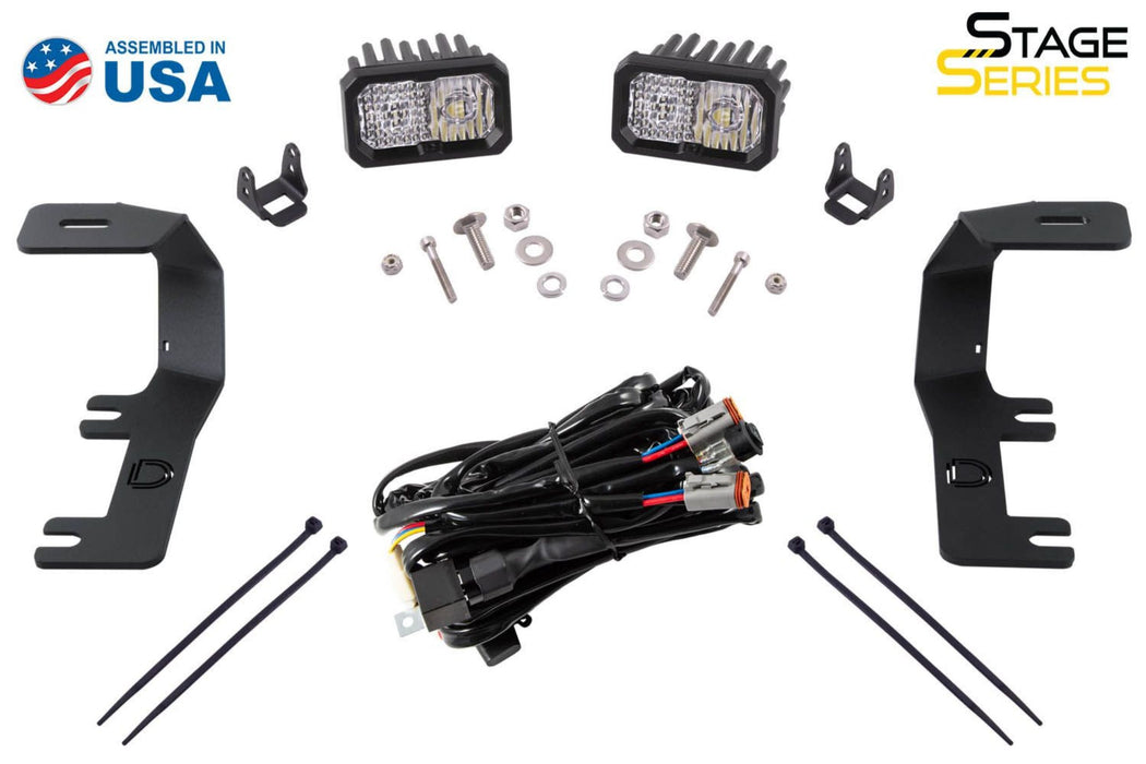 Stage Series 2in LED Ditch Light Kit for 2014-2019 Silverado/Sierra  Pro Yellow Combo