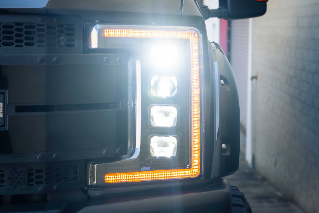 XB LED Headlights: Ford Super Duty (17-19) (Pair / ASM / Amber DRL)