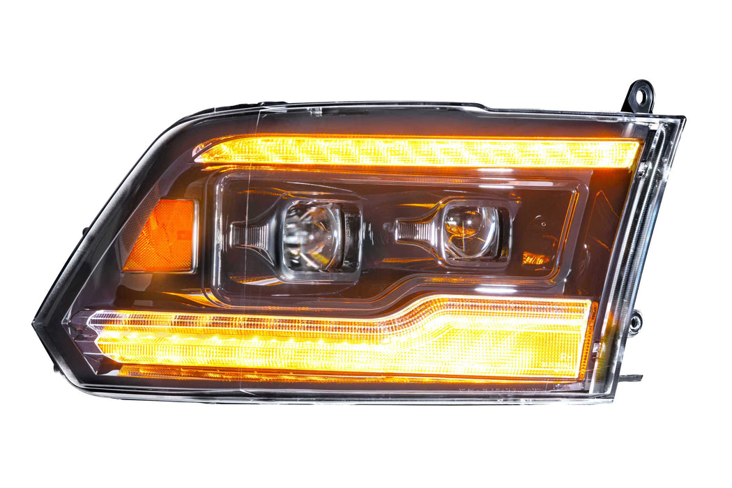 Morimoto XB LED Headlights: Dodge Ram (09-18) (Pair / Amber DRL) (SKU: LF520-A-ASM)