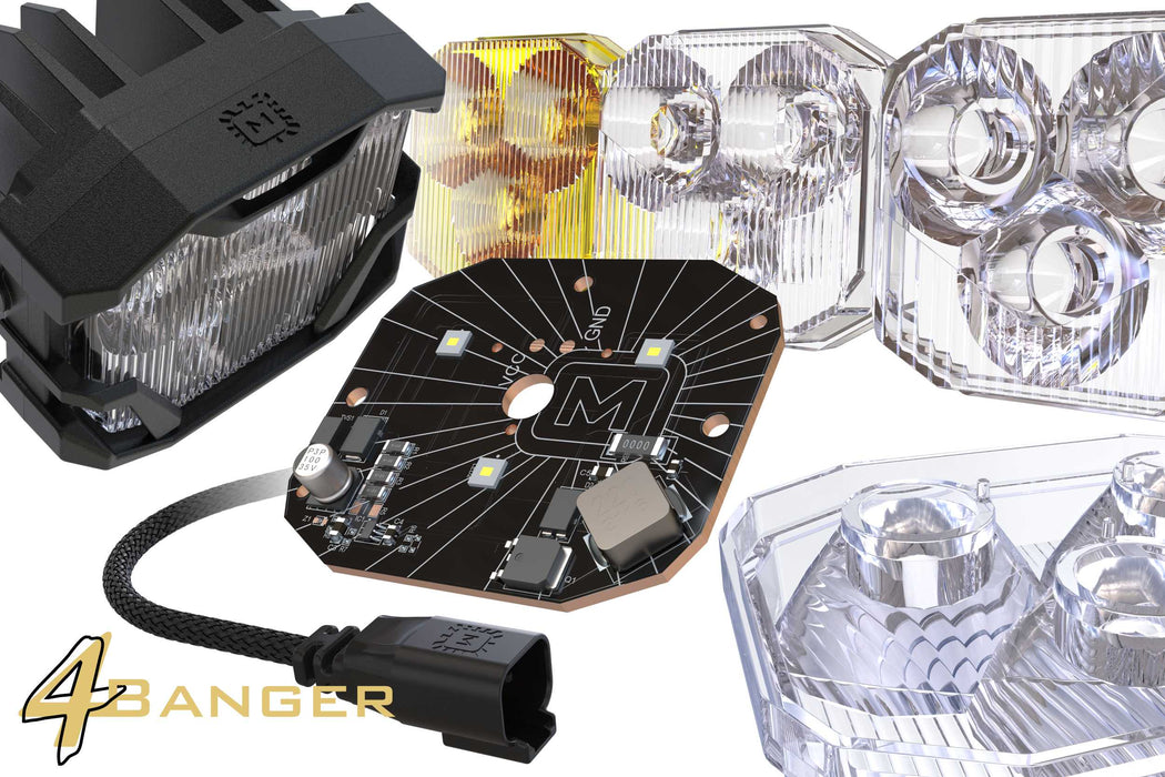 Morimoto 4Banger Fog Light Kit: 15-18 Sierra HD (NCS White Combo Beam)