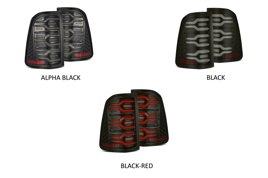 AlphaRex Luxx LED Tails: Dodge Ram 1500 (19+)(Alpha-Black) (SKU: 640030)